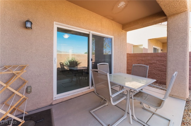 view of patio / terrace featuring outdoor dining space