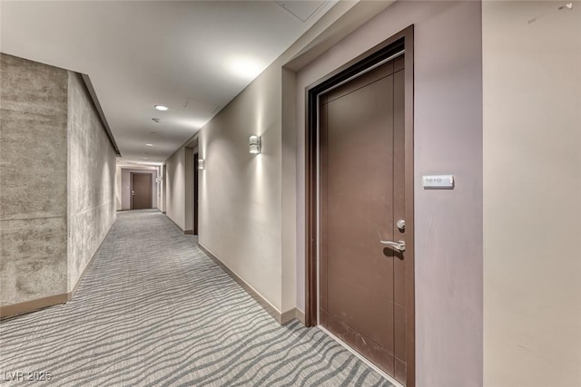 hallway featuring carpet floors