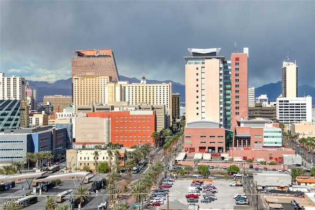 view of city featuring a mountain view