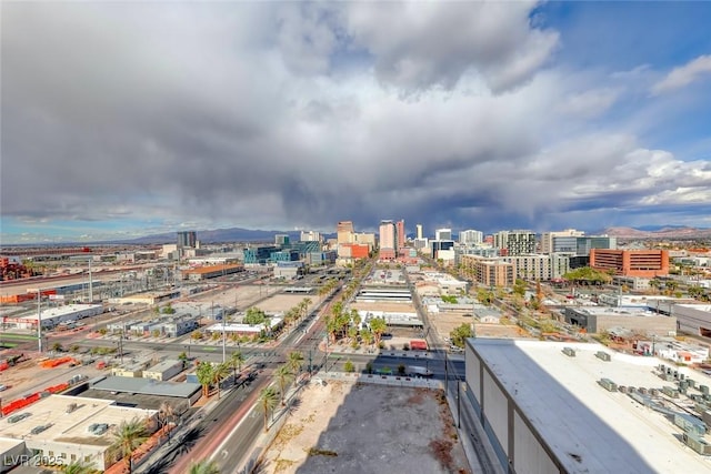 bird's eye view featuring a city view