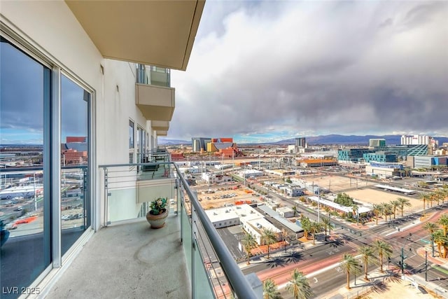 balcony with a view of city