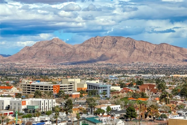 view of mountain feature featuring a city view