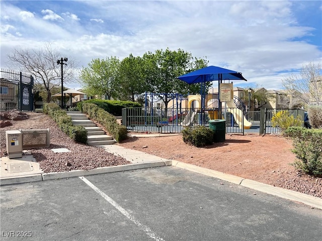 community playground with fence