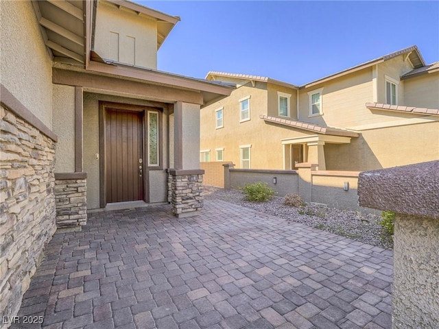 view of patio featuring fence