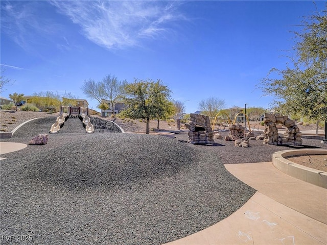 view of yard featuring playground community