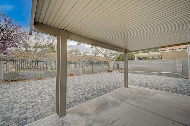 view of patio featuring a fenced backyard