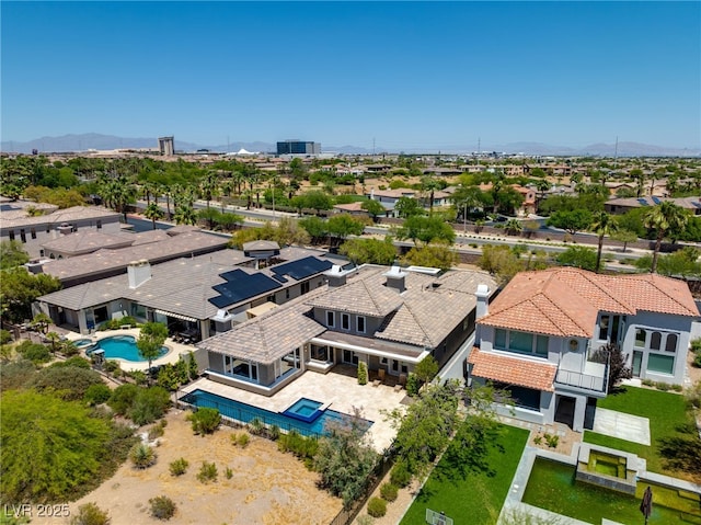 drone / aerial view with a residential view