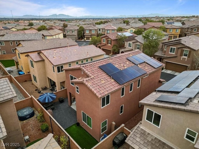 aerial view with a residential view