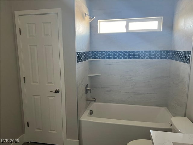 full bathroom featuring vanity and toilet