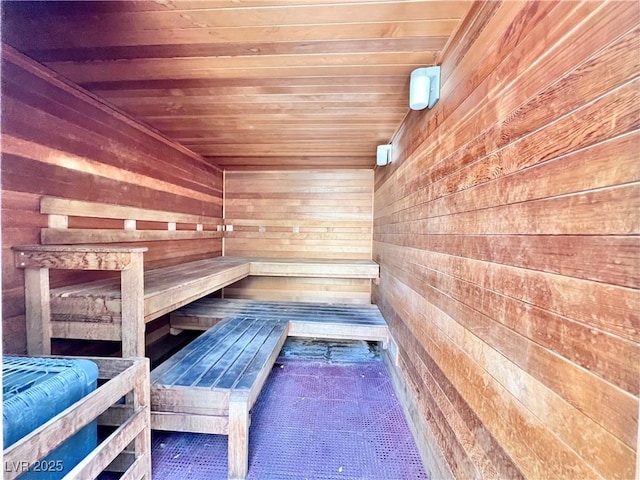 view of sauna