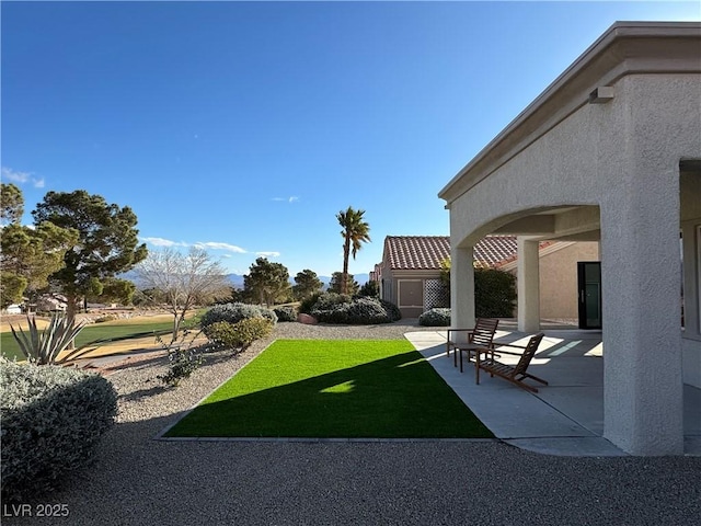 view of yard featuring a patio