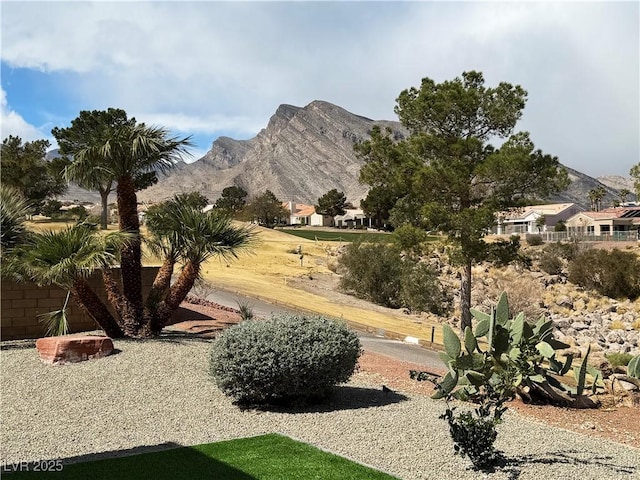 exterior space with a mountain view