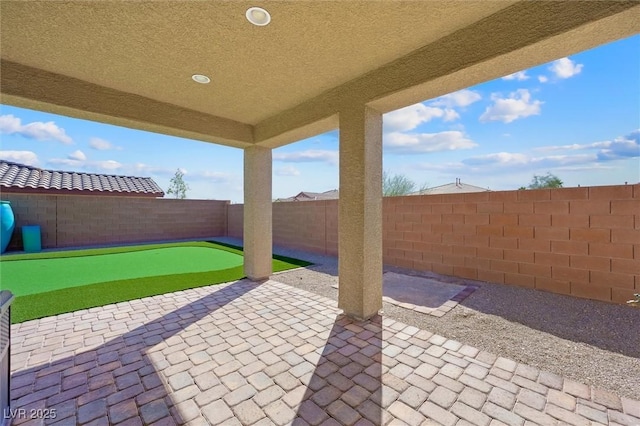 view of patio / terrace featuring a fenced backyard