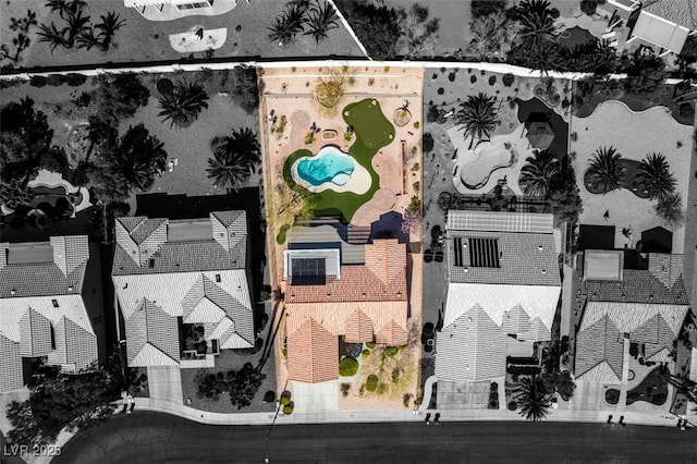 9816 Gerald Ct, Las Vegas, NV 89134 - drone / aerial view of a pool