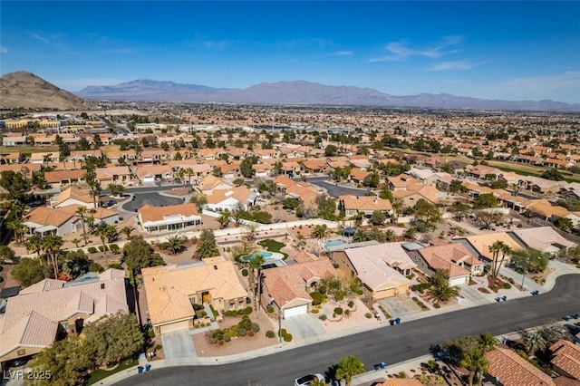 9816 Gerald Ct, Las Vegas, NV 89134 - aerial overview of property's location featuring a mountainous background and nearby suburban area