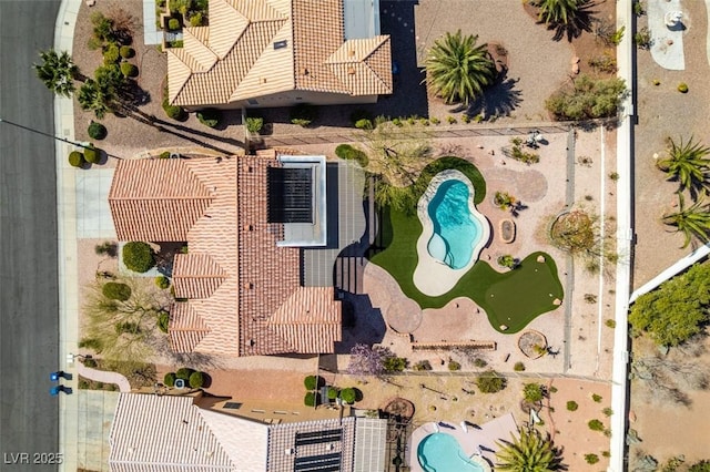 9816 Gerald Ct, Las Vegas, NV 89134 - aerial view of a pool area