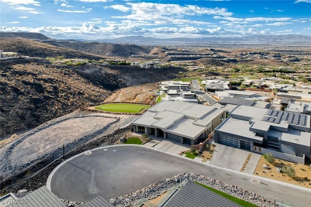 aerial view featuring a mountain view