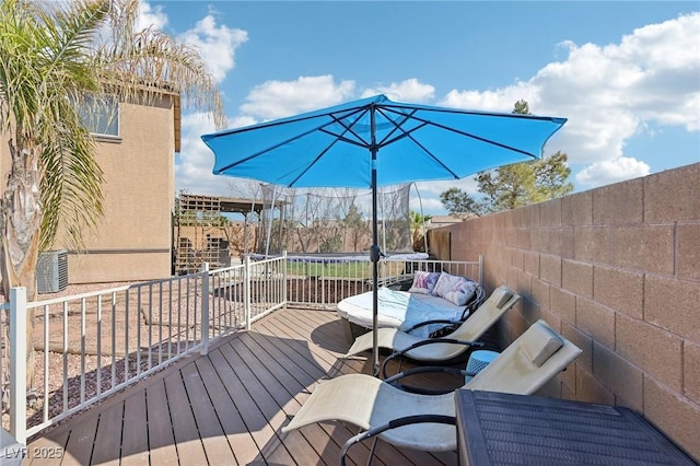 wooden deck with fence