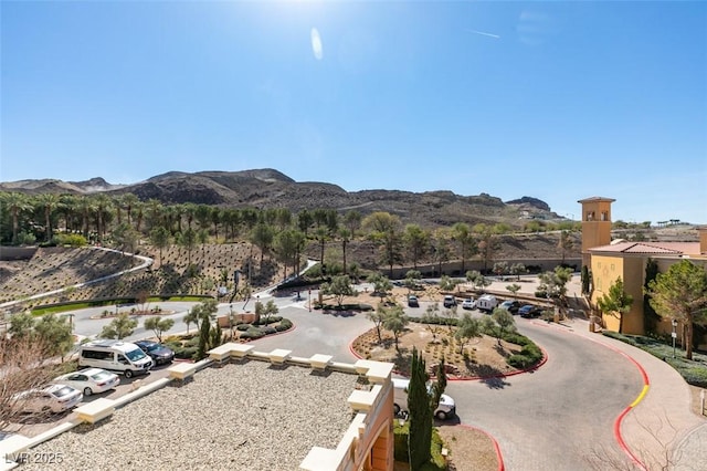 aerial view featuring a mountain view