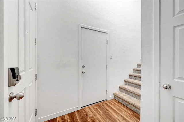 entrance foyer with light wood finished floors