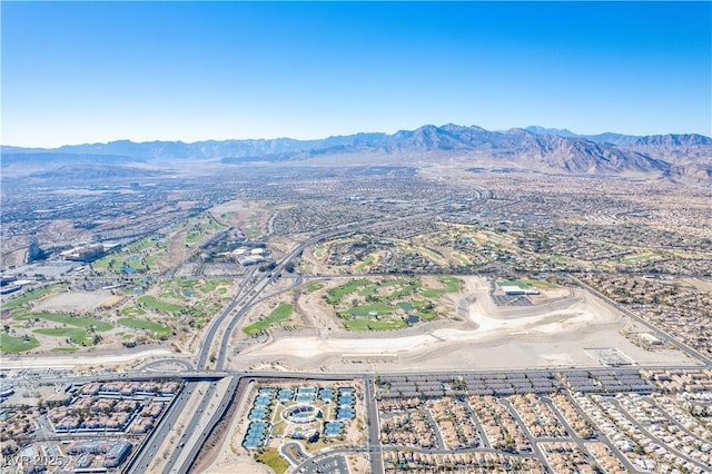 aerial view featuring a mountain view