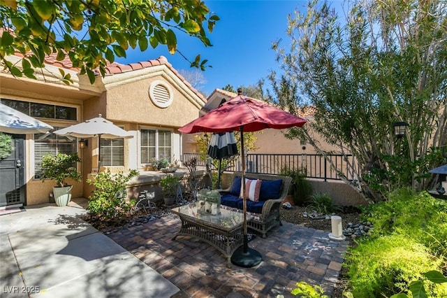 view of patio / terrace with an outdoor living space