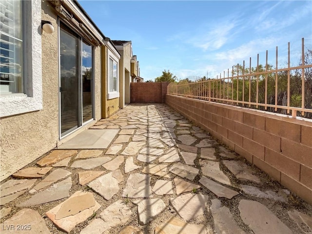 view of patio featuring a fenced backyard