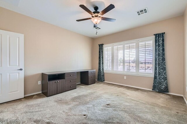7567 Wingspread St, North Las Vegas, NV 89084 - unfurnished office featuring baseboards, light colored carpet, and ceiling fan