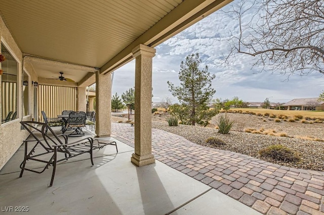 view of patio featuring outdoor dining space