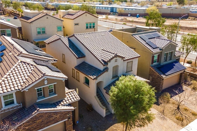 bird's eye view with a residential view