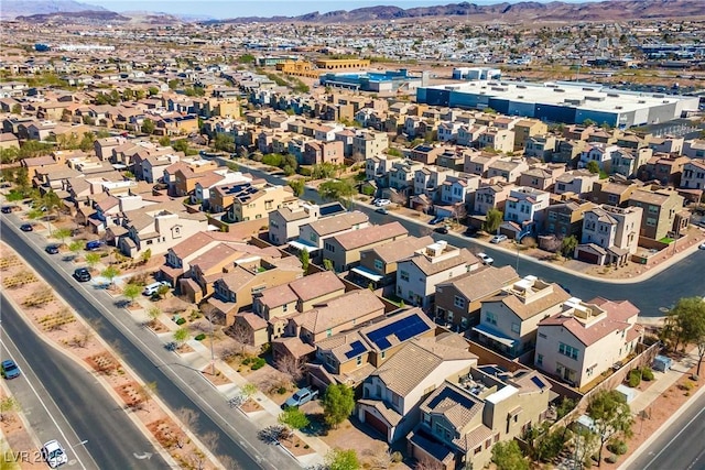 aerial view with a residential view and a mountain view