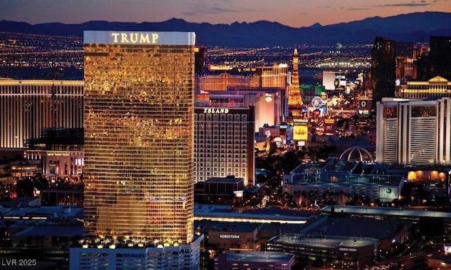 property's view of city with a mountain view