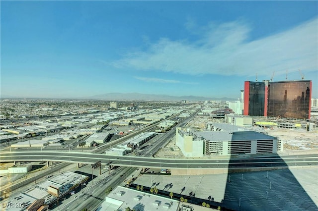 birds eye view of property with a view of city