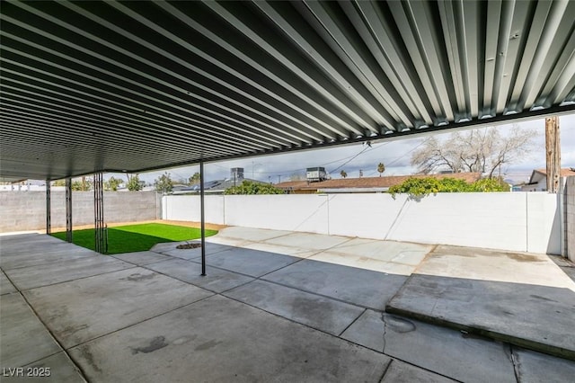 view of patio featuring a fenced backyard