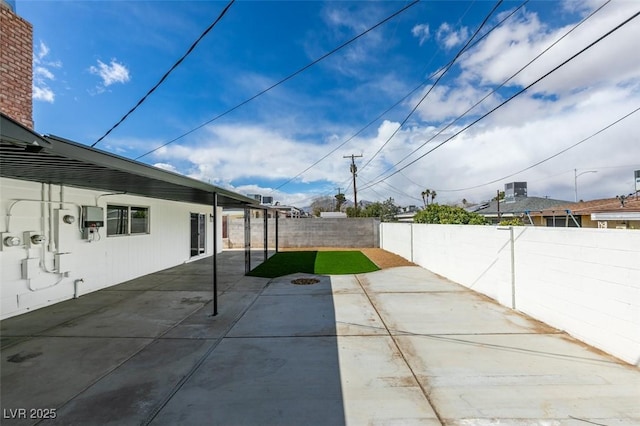 view of patio featuring a fenced backyard