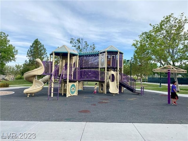 view of community jungle gym