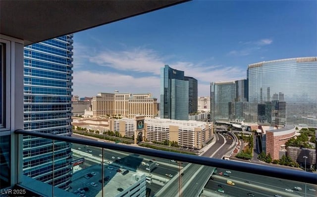 balcony featuring a city view