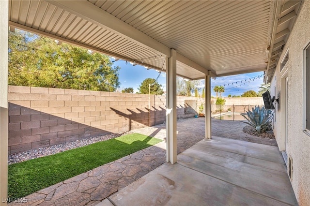 view of patio / terrace with a fenced backyard