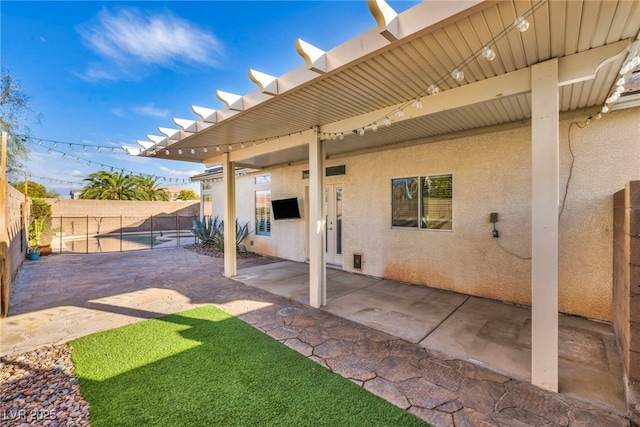 view of patio featuring a fenced backyard