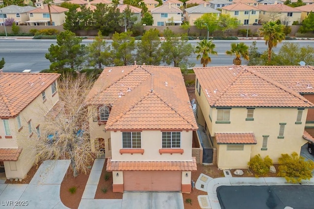 aerial view with a residential view