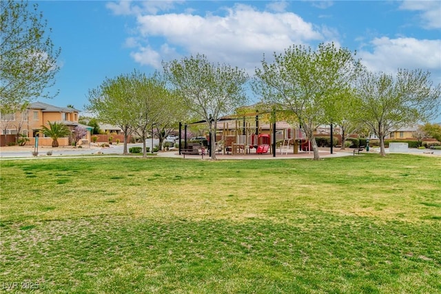 exterior space with playground community and a residential view