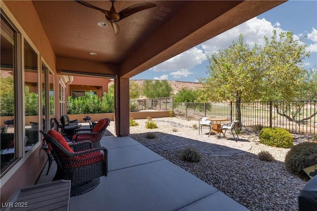 view of patio with fence