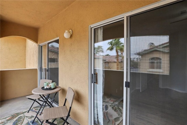 balcony with visible vents