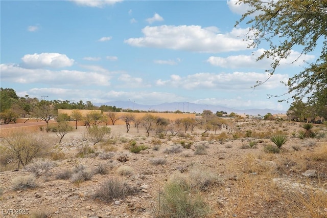 view of landscape with a rural view and a mountain view