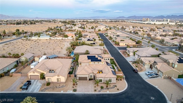 aerial view with a residential view and a mountain view