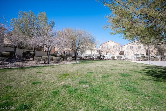 view of yard featuring fence