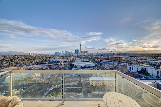 balcony featuring a view of city