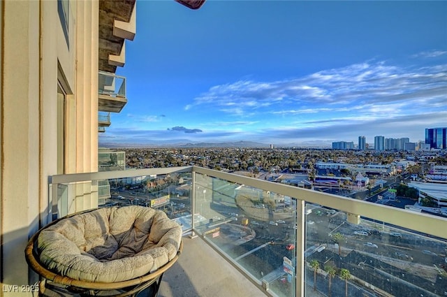 balcony with a view of city