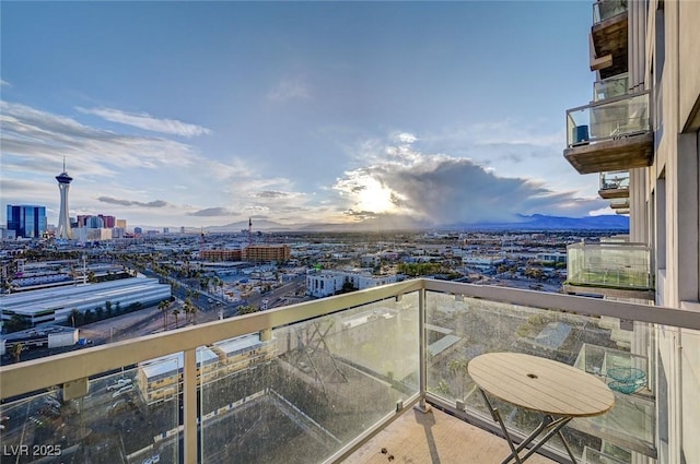 balcony featuring a city view