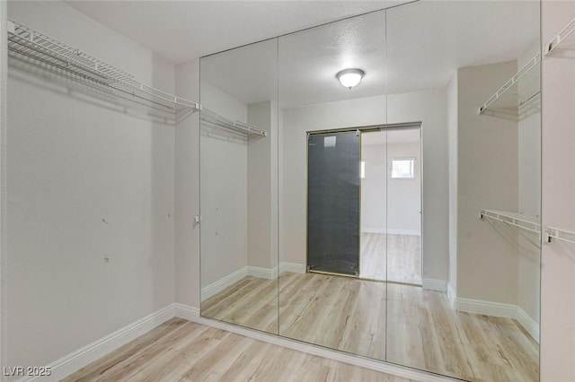 spacious closet featuring wood finished floors